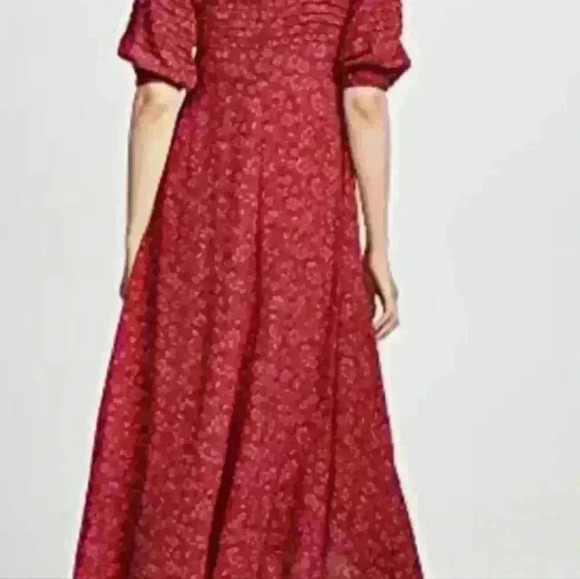 Free People Jessie Ditsy Floral Puff-Sleeve Midi Dress Size 12 READ - Picture 2 of 9